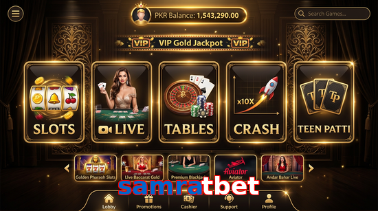 Main screen of Samratbet casino page for PK players