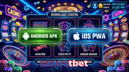 Main screen of Samratbet download page for PK players