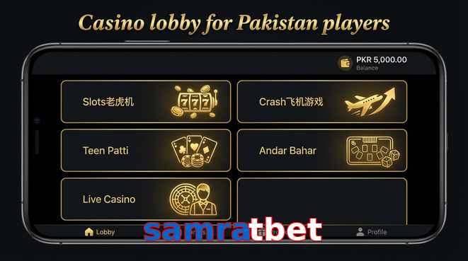 Lobby view of Samratbet for Pakistan users